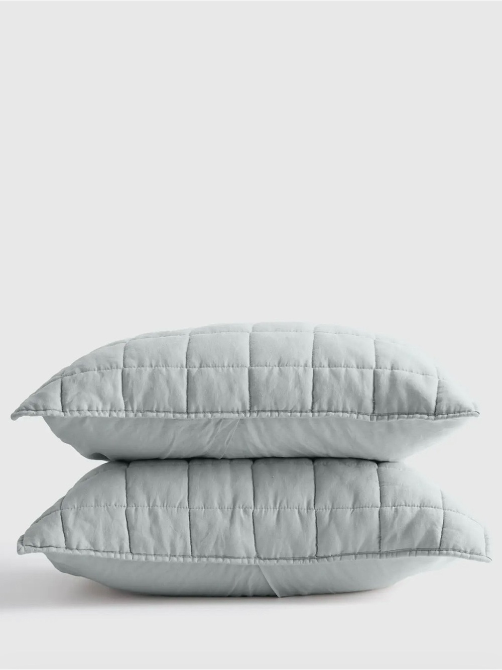 Quince Quilted King Size Shams Pair - Mist